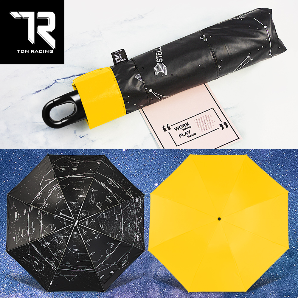 [TDN] One-Touch Auto-Fold Ultra-Light Starry Cooling Umbrella &ndash; Black Coating Reverse Umbrella (B7433) &ndash;Yellow, , large