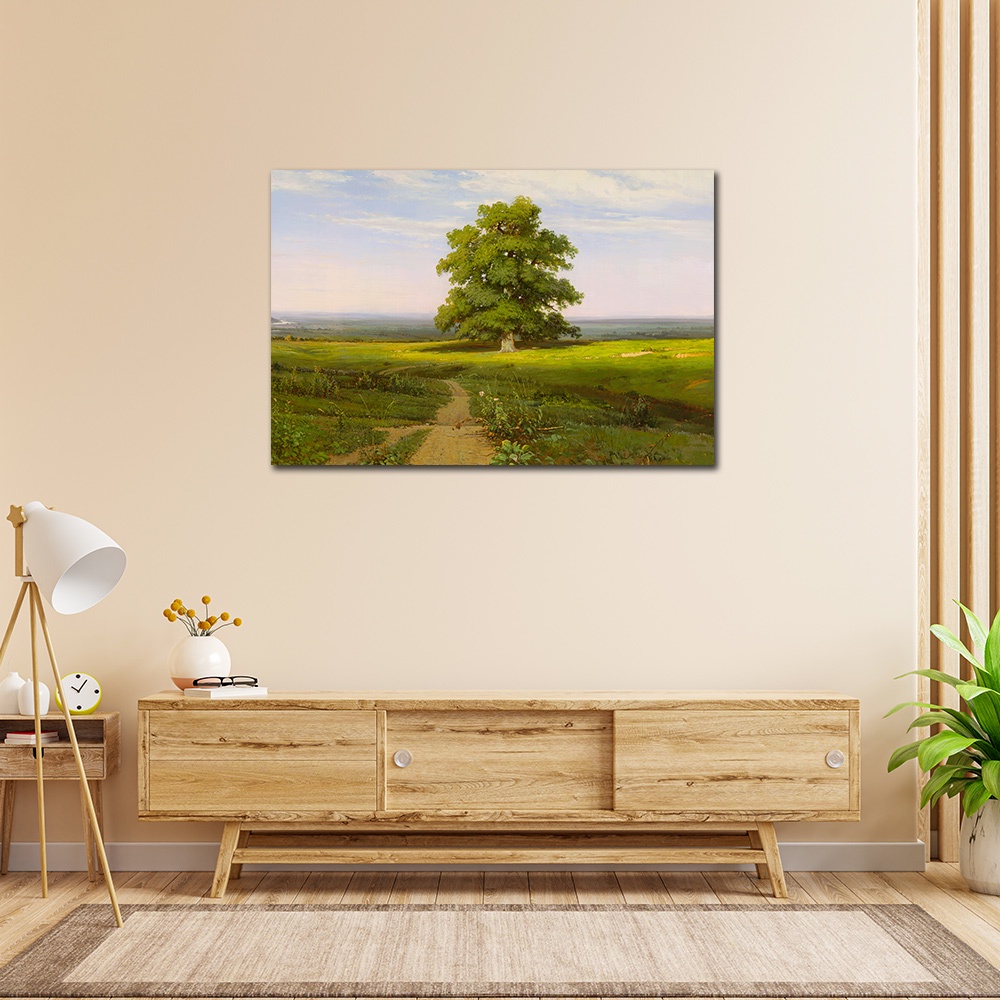 【御畫房】一碧千里 國家一級畫師手繪油畫60&times;90cm(VF-11), , large