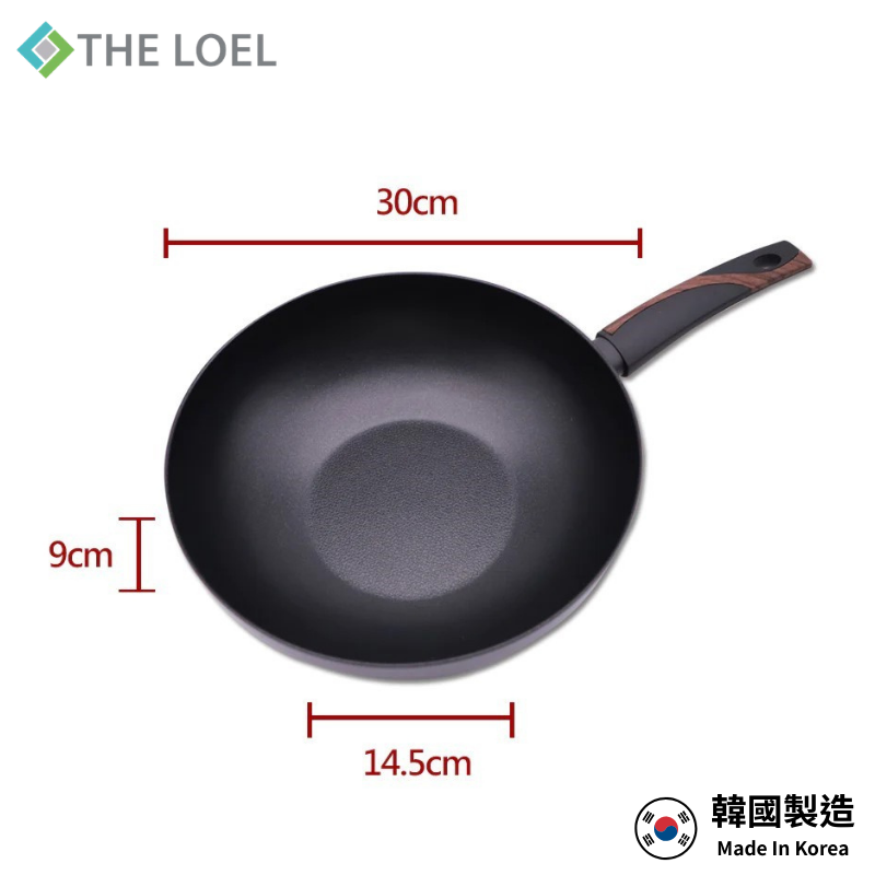 THE LOEL Premium Non-stick 30cm Wok Pan / 30cm Tempered Glass Lid, , large