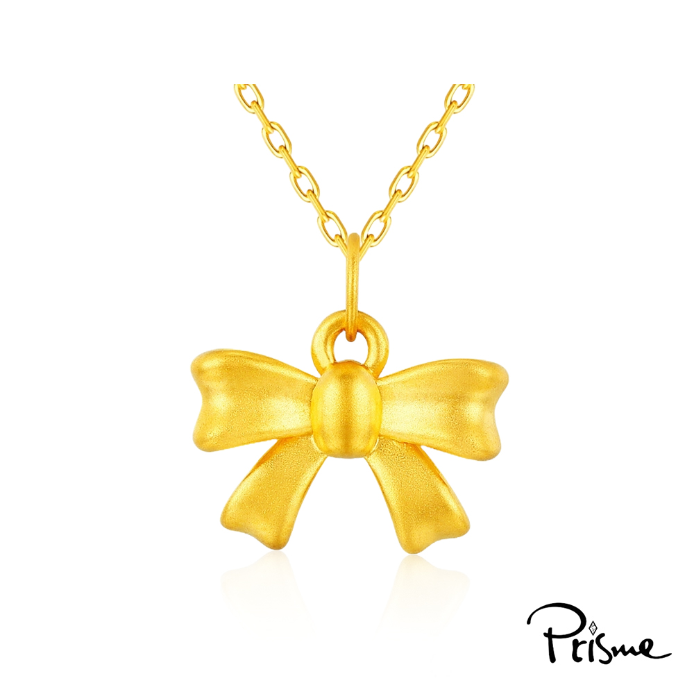 【Prisme Gold】黃金項鍊 蝴蝶結 鍊墜項鍊 (金重：約0.05錢&plusmn;0.02), , large