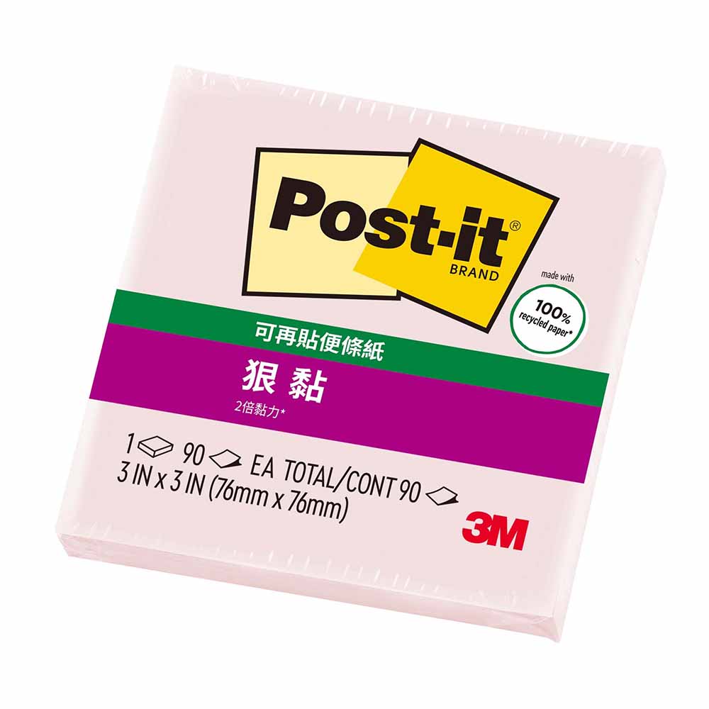 【3M】 狠黏 便利貼  76x76mm 12個/包 654 - 多色可選, , large