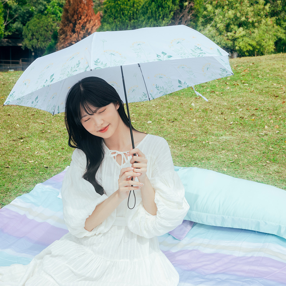 【青鳥家居】雨傘王聯名極度輕雨傘-小花曲 #19吋手開傘 折疊傘 折疊雨傘 輕量傘 遮陽傘, , large