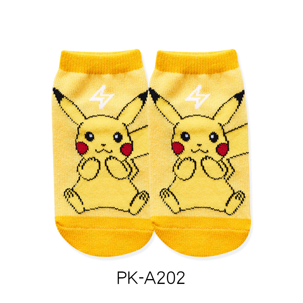 精靈寶可夢皮卡丘幼童直版襪 Pok&eacute;mon幼童止滑襪 台灣製幼童短襪 PK-A201【ONEDER旺達】, , large