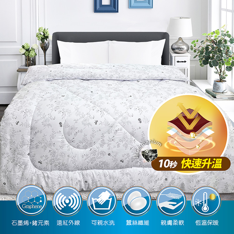 【多利寶寢具】VICTORIA 石墨烯雙人抗菌可水洗蠶絲被/棉被胎, , large