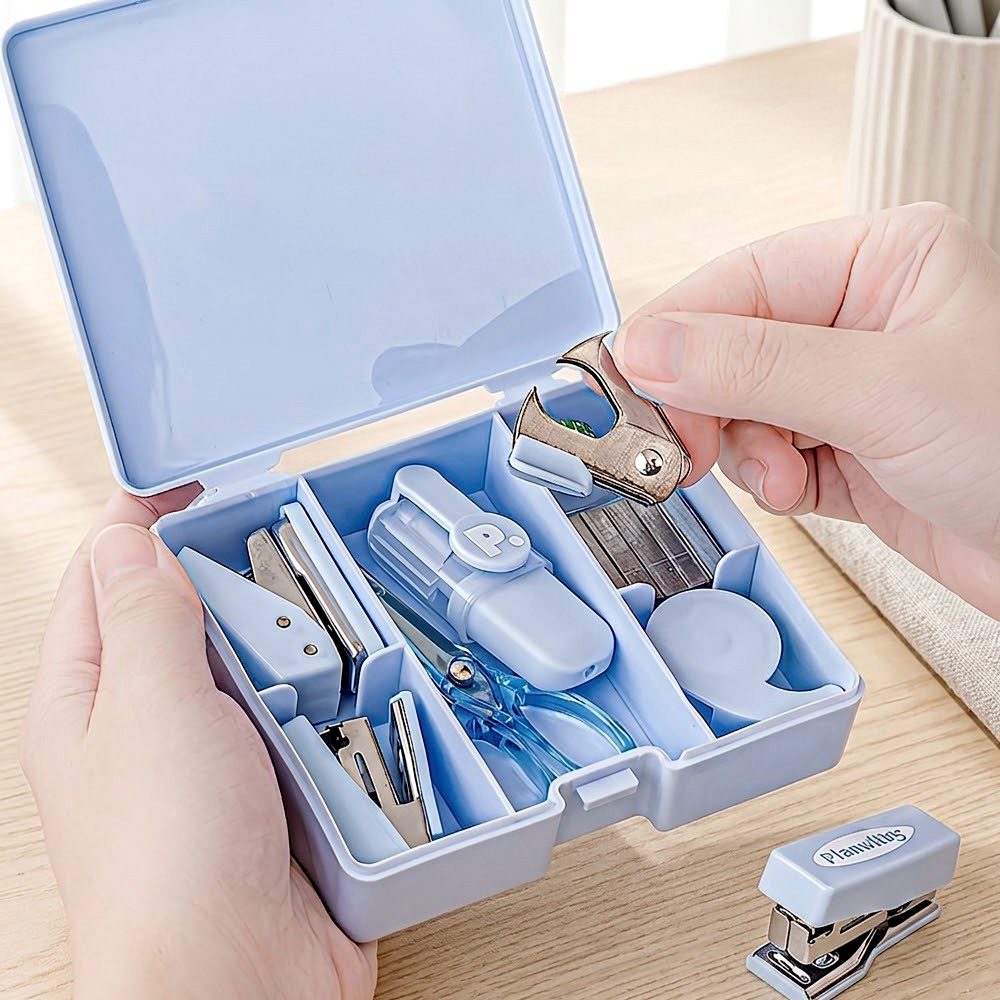 【上手家居】隨身文具組8件套組(可愛文具/迷你文具/文具用品), , large