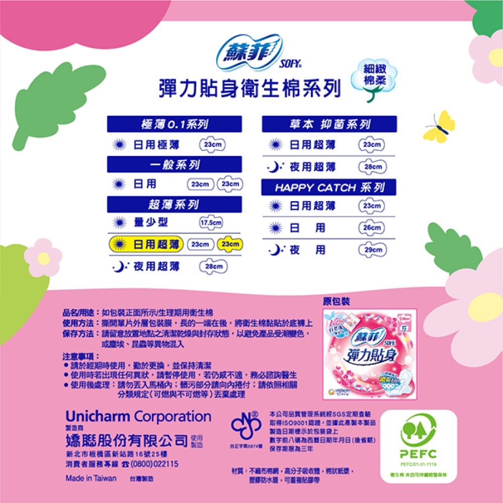 Sofy body fit napkin wing 12P, , large