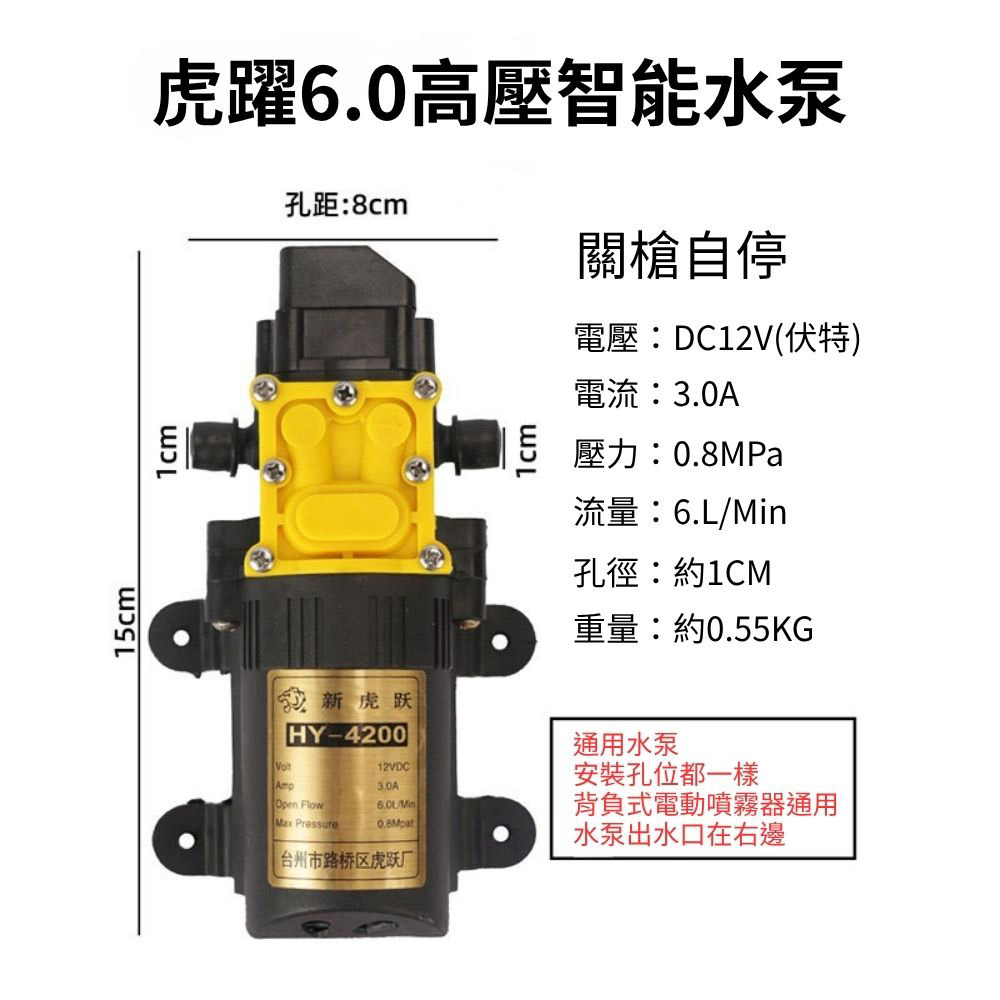 Electric sprayer motor pump / 12V-6L/min high-pressure intelligent water pump, , large