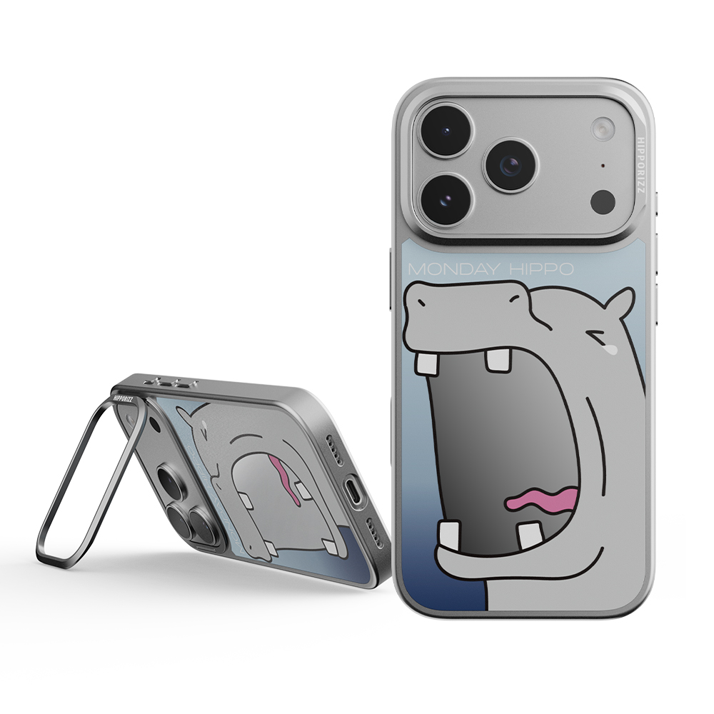 【HIPPORIZZ】iPhone 17 Pro Mirra鏡⾯磁吸⽀架殼 哈欠, , large