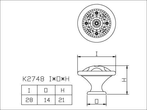 Zinc knob, , large