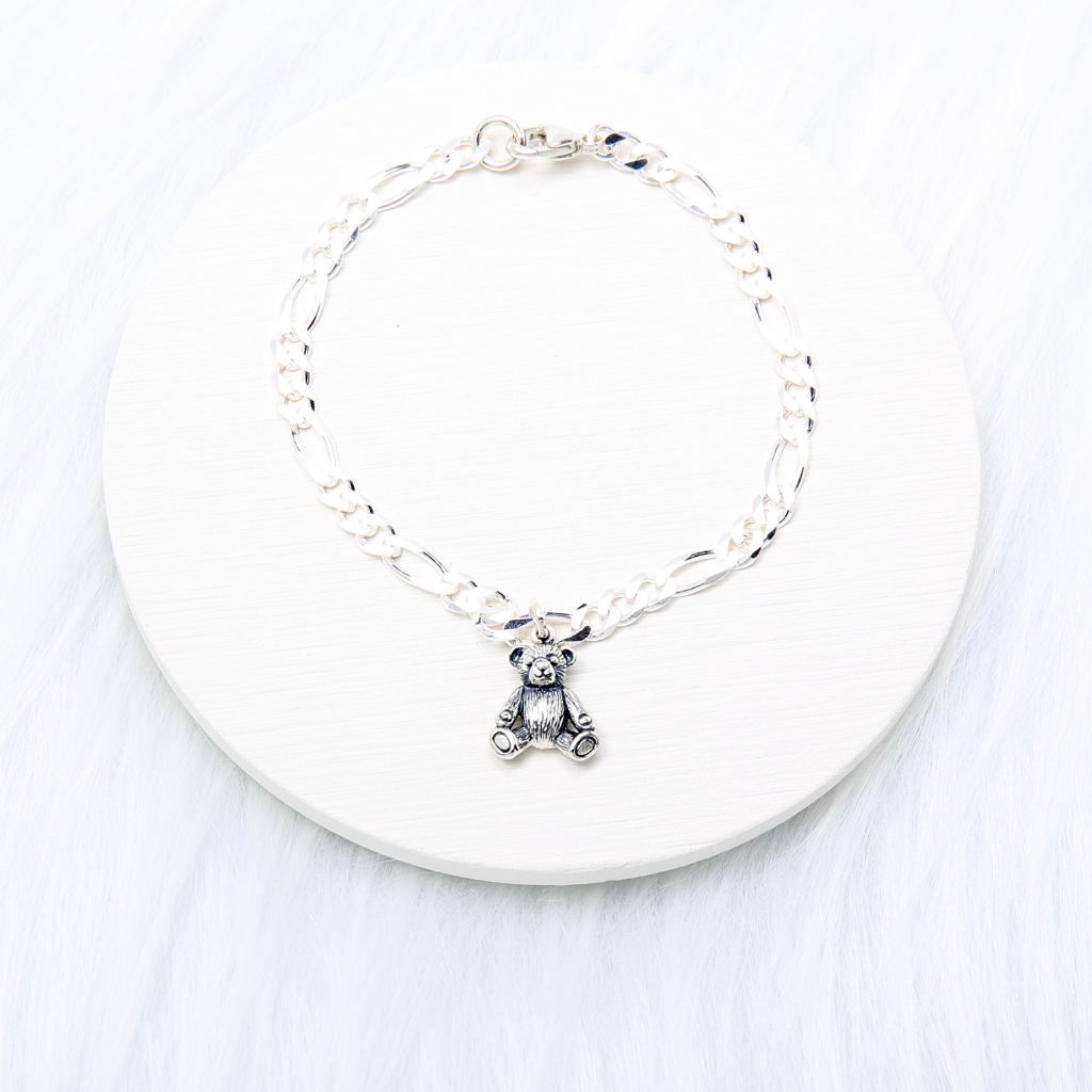 【Angel & Me】Cute Teddy bear s925 sterling silver bracelet Birthday gift, , large