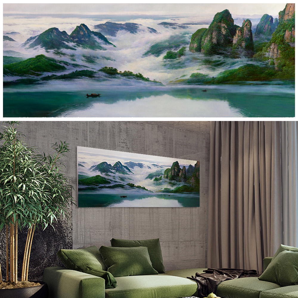 【御畫房】桂林山水 國家一級畫師手繪油畫60&times;120cm(VF-31), , large