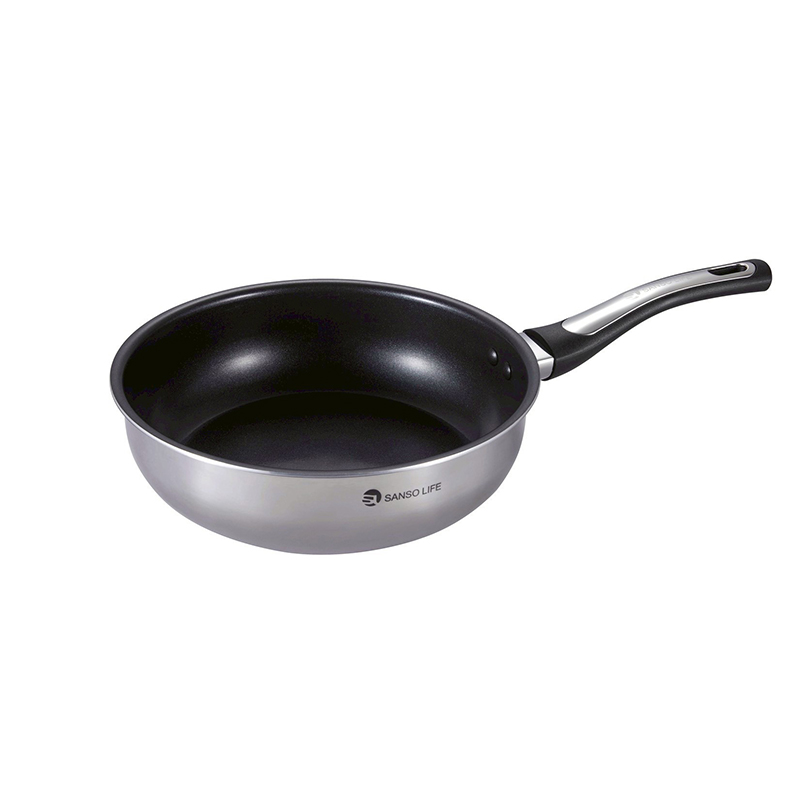 Wok Pan 24cm (With Stainless Lid), , large