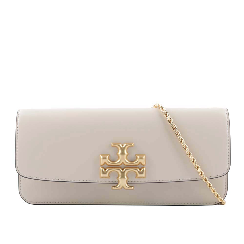 TORY BURCH Eleanor 大標誌牛皮肩背鍊包/手拿包/奶油白, , large