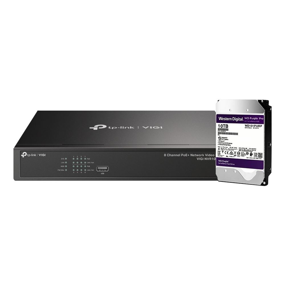 TP-LINK 昌運監視器 VIGI NVR1008H-8MP 8路 網路監控主機 + WD PRO 10TB監控專用硬碟, , large