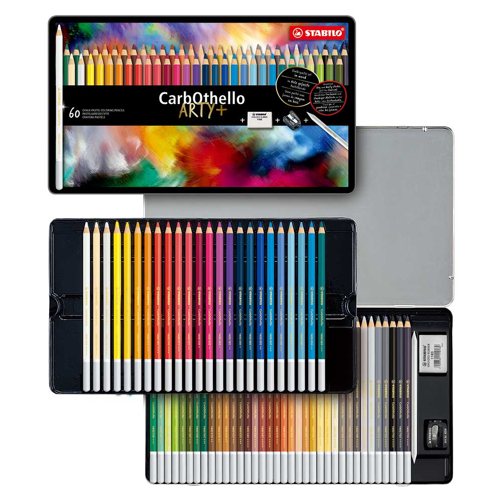 STABILO 德國 思筆樂 CarbOthello 奧賽樂水性粉彩色鉛筆 鐵盒 60色組/盒 ST1460-6, , large