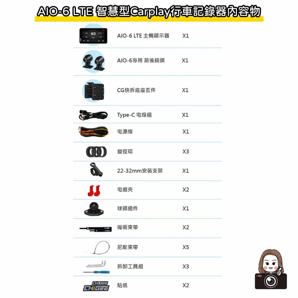 ◆六姐的店 【AKEEYO】AIO-6 LTE 智慧型Carplay行車記錄器（贈64G記憶卡）*可提供安裝服務*, , large