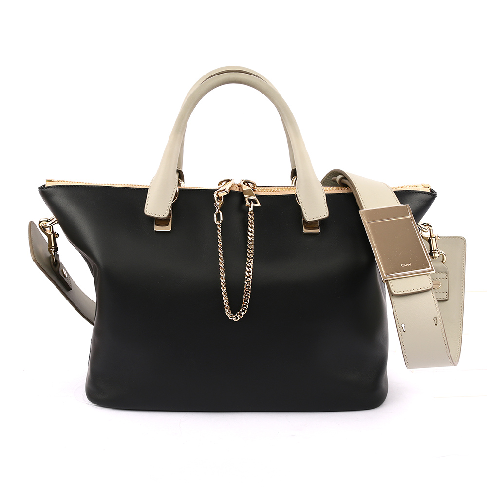 CHLOE' 提把 Baylee Small two-tone tote/黑/灰, , large