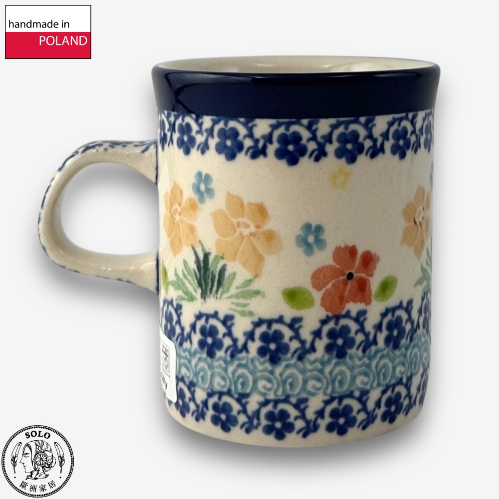 【SOLO Vintage】CA Polish Pottery 150ml Mug Spring Blossoms Dance Series Made in Poland, , large