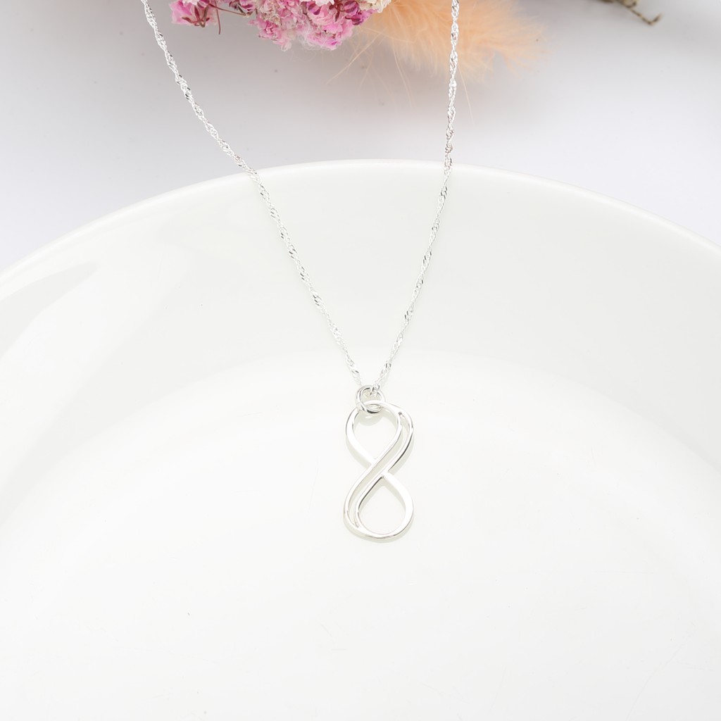 【Angel & Me】Love double Infinity s925 sterling silver necklace birthday gift, , large