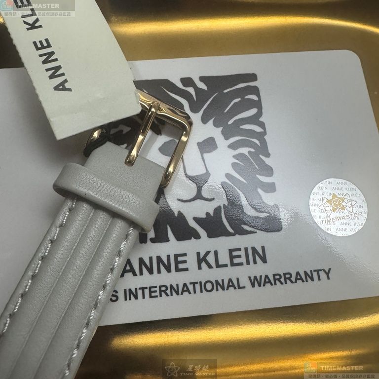 [星晴錶業]ANNE KLEIN手錶,34mm,AN00613貝母錶面金色錶殼淺灰色真皮皮革錶帶款, , large