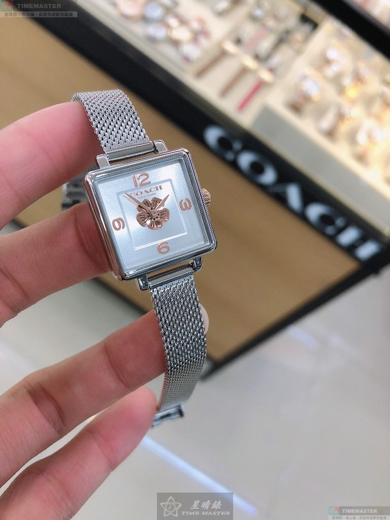 [星晴錶業]COACH手錶,22mm,CH00140白色, 銀色錶面銀錶殼銀色米蘭錶帶款, , large