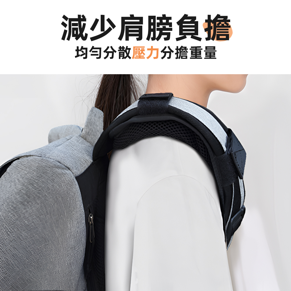【上手家居】加厚書包減壓背帶 黑色(減壓肩墊/背包背帶/肩背帶/肩墊/護肩墊/氣墊肩帶/減壓後背包), , large