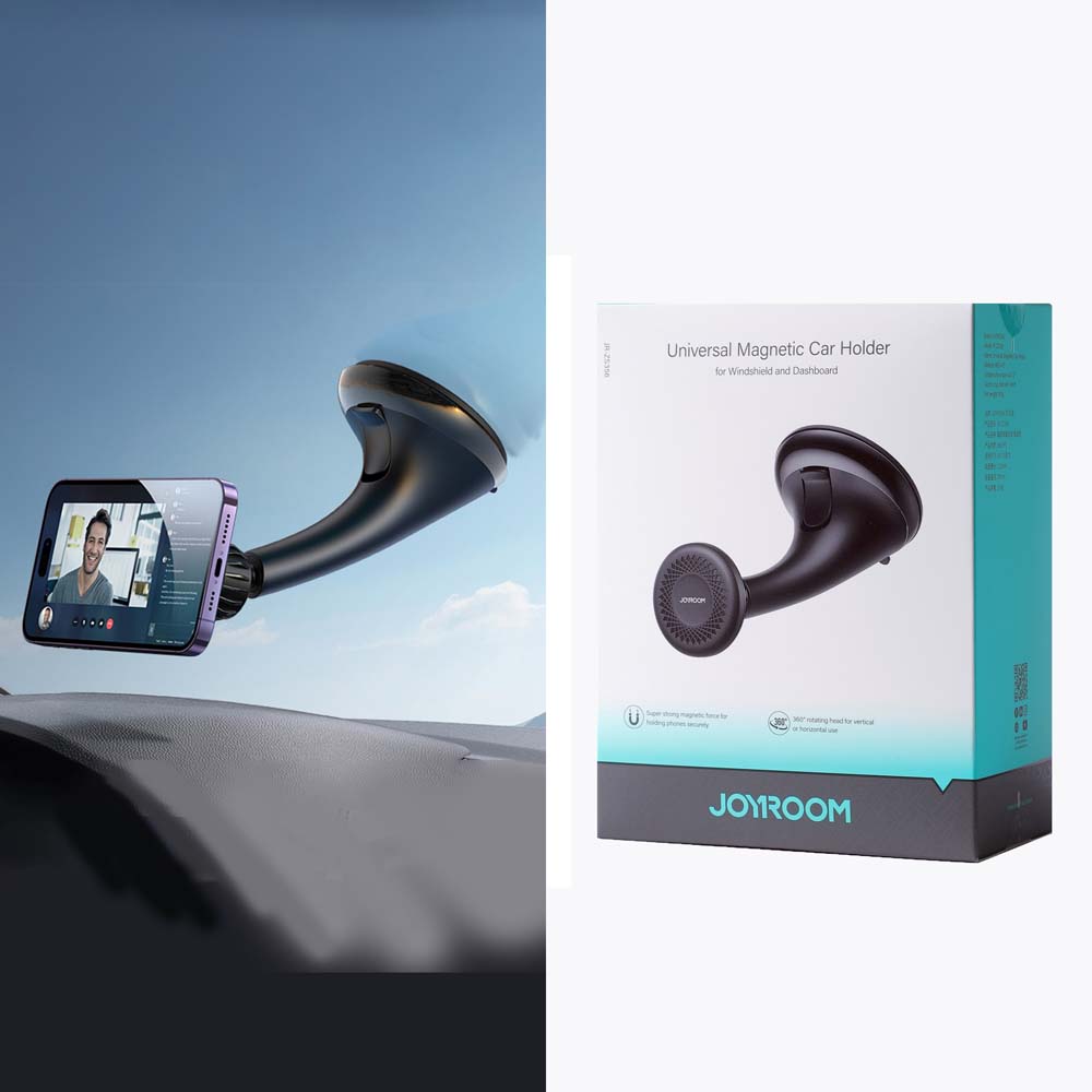 【山水之寶】Joyroom 車用手機架 汽車支架 JOYROOM 擋風玻璃專用 吸盤款磁鐵式汽車手機架 JR-ZS356, , large