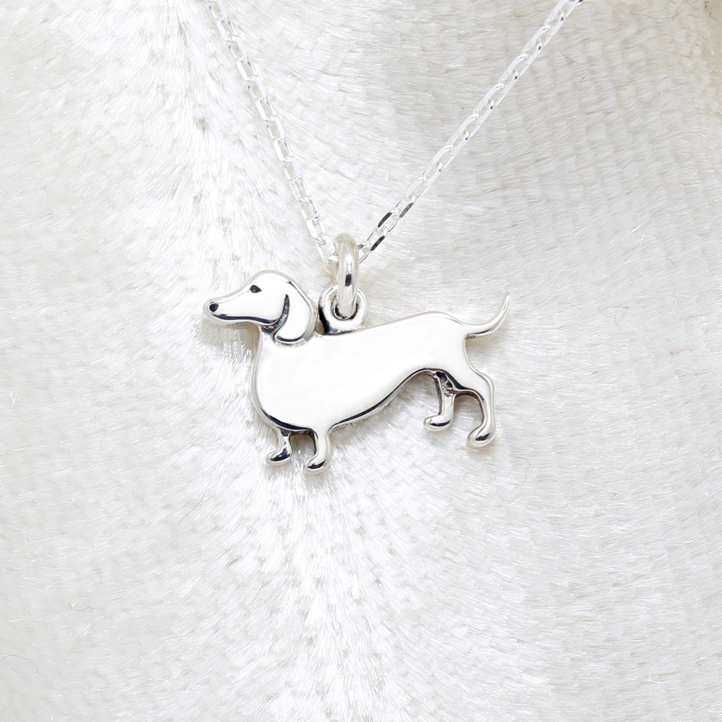 【Angel & Me】Cute Dachshund Dog s925 sterling silver necklace Birthday gift, , large