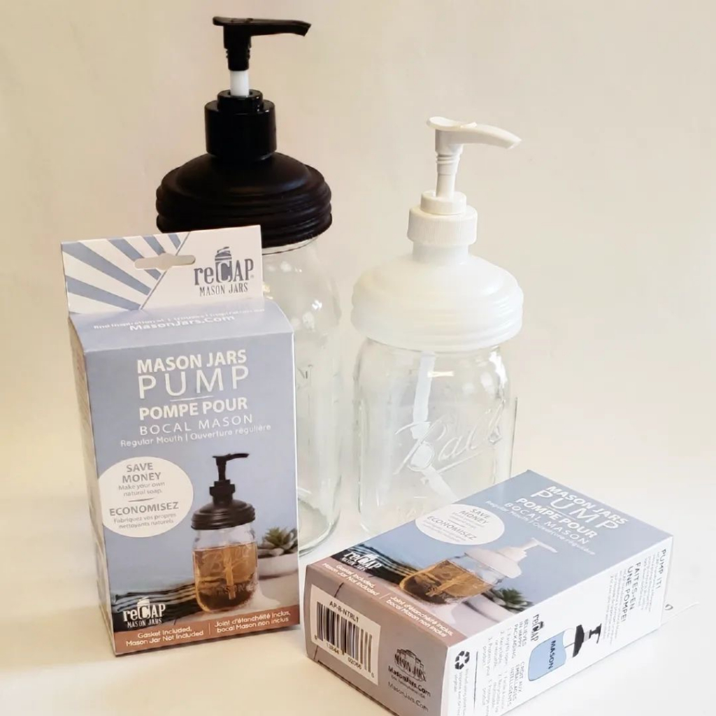 reCAP&reg; Mason Jars Soap Dispenser Lid 窄口梅森罐專用按壓瓶蓋配件 按壓瓶 按壓分裝/洗手乳瓶/浴室用品/廚房用具/醬料擠壓瓶, , large