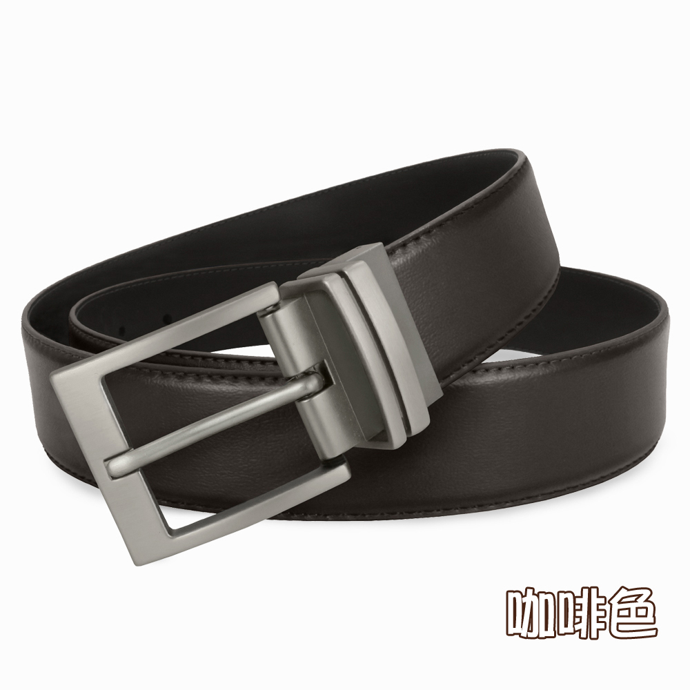 【CH-BELT 銓丞皮帶】商務正式休閒皮帶 針扣夾座 男皮帶腰帶(黑/咖), , large