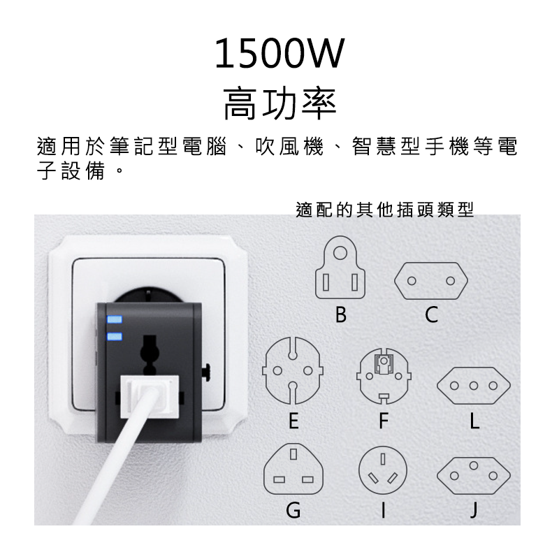 【好米企業社】萬國轉接頭 多國旅行轉接頭 世界旅行轉接頭 USB Type-C 20W, , large