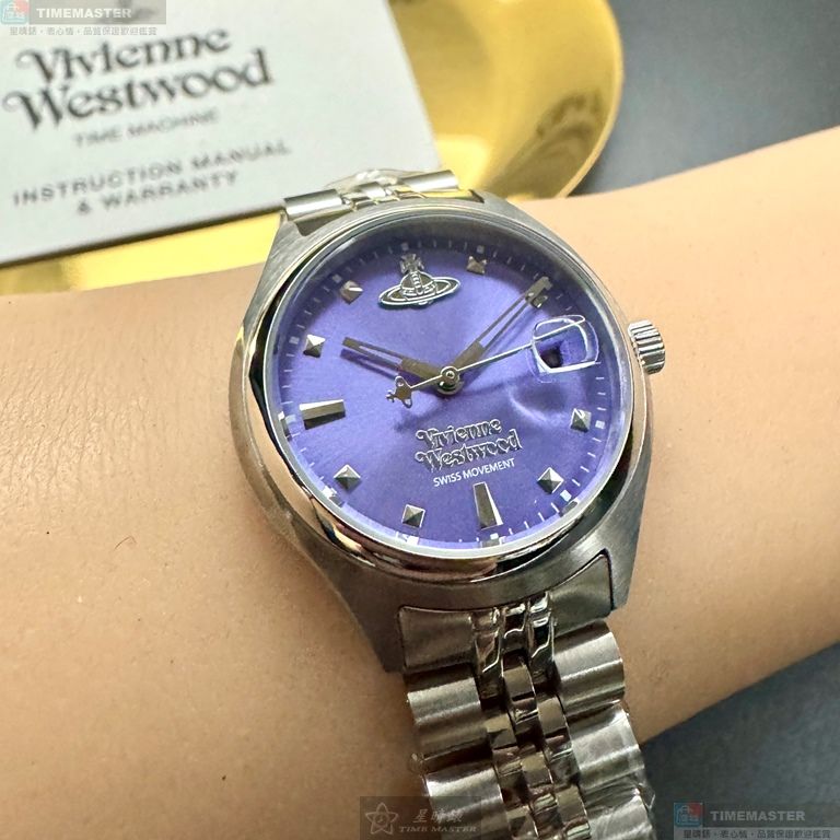 [星晴錶業]Vivienne Westwood手錶,28mm,VW30319薰衣草紫錶面銀錶殼銀色精鋼錶帶款, , large