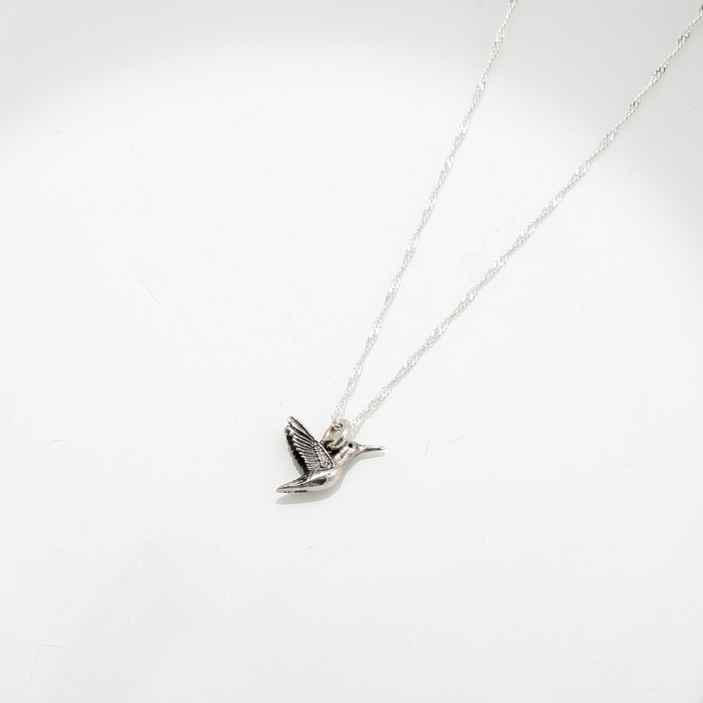 【Angel & Me】Love Hummingbird s925 sterling silver necklace Valentine Day gift, , large