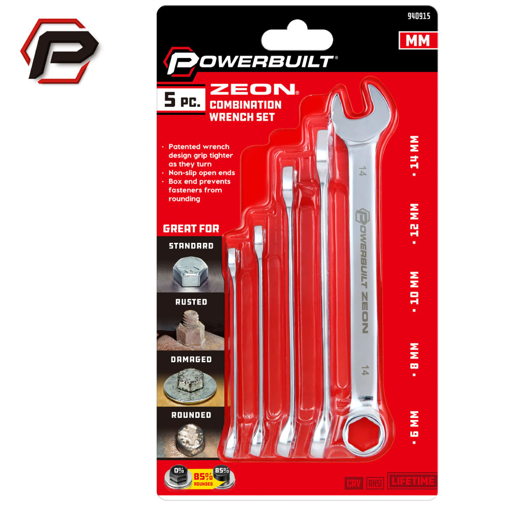 [寶力優 Powerbuilt] 損壞滑牙螺帽拆除梅花開口板手組 滑牙螺帽工具 圓角螺帽拆除板手/940915, , large