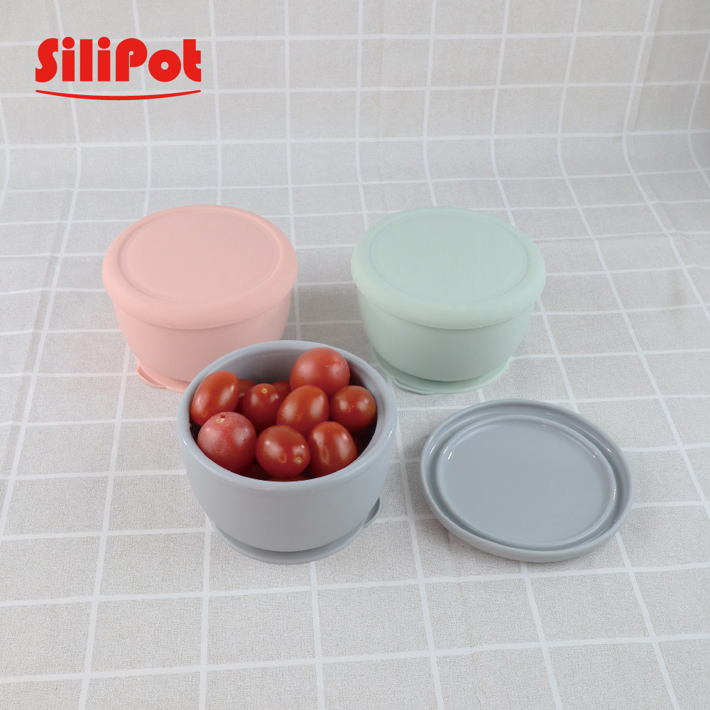 [Korean SiliPot] Platinum Silicone Suction Bowl, Non-Slip Dinner Bowl (Non-Slip Suction Bowl, Can Be Sterilized with Hot Water, Drop-Proof), , large