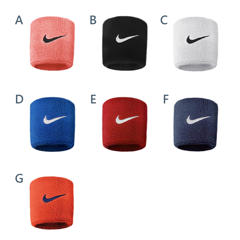 NIKE SWOOSH 腕帶 護腕 健身 籃球 運動 素色 吸汗 乾爽 透氣 柔軟 多色 粉 黑 白 藍 紅 深藍 橘, , large