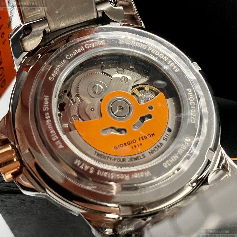 [星晴錶業]GiorgioFedon1919手錶,46mm,GF00119黑色錶面銀錶殼銀色精鋼錶帶款, , large
