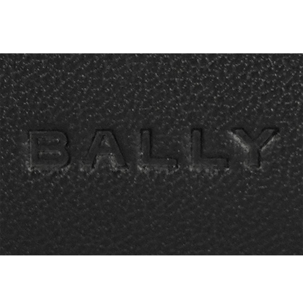 BALLY Mythos 紅白條紋再生牛皮對開8卡短夾/黑色, , large