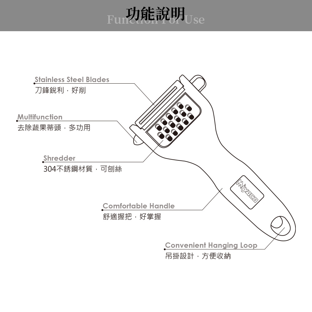 Miyaco 米雅可 經典多功能刨刀刨絲器 深藍色-Leidea樂德兒, , large