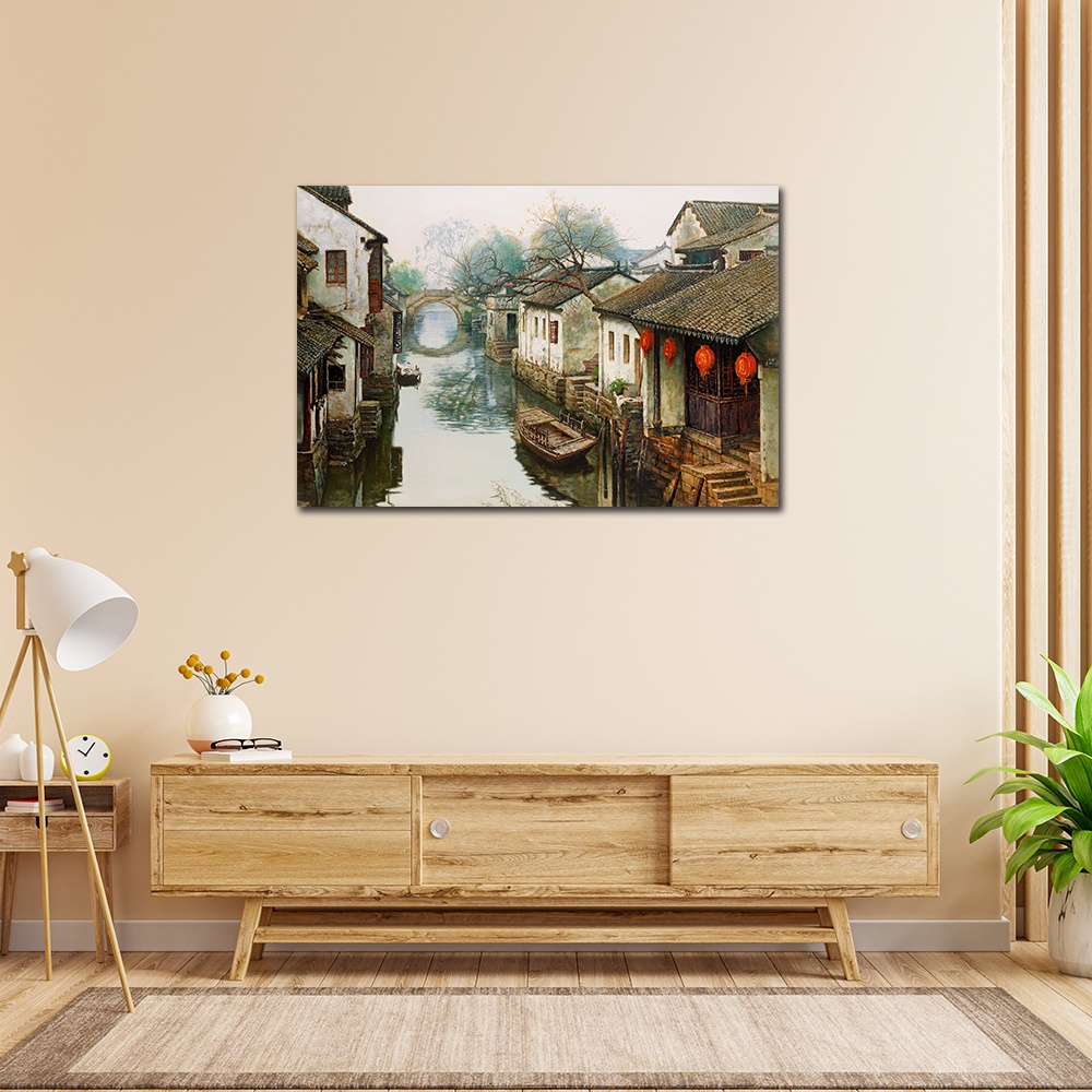 【御畫房】江南印象 國家一級畫師手繪油畫60&times;90cm(VF-16), , large