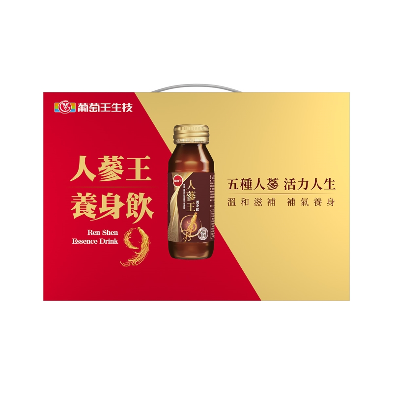 葡萄王人蔘王養身飲60mlx6瓶禮盒, , large