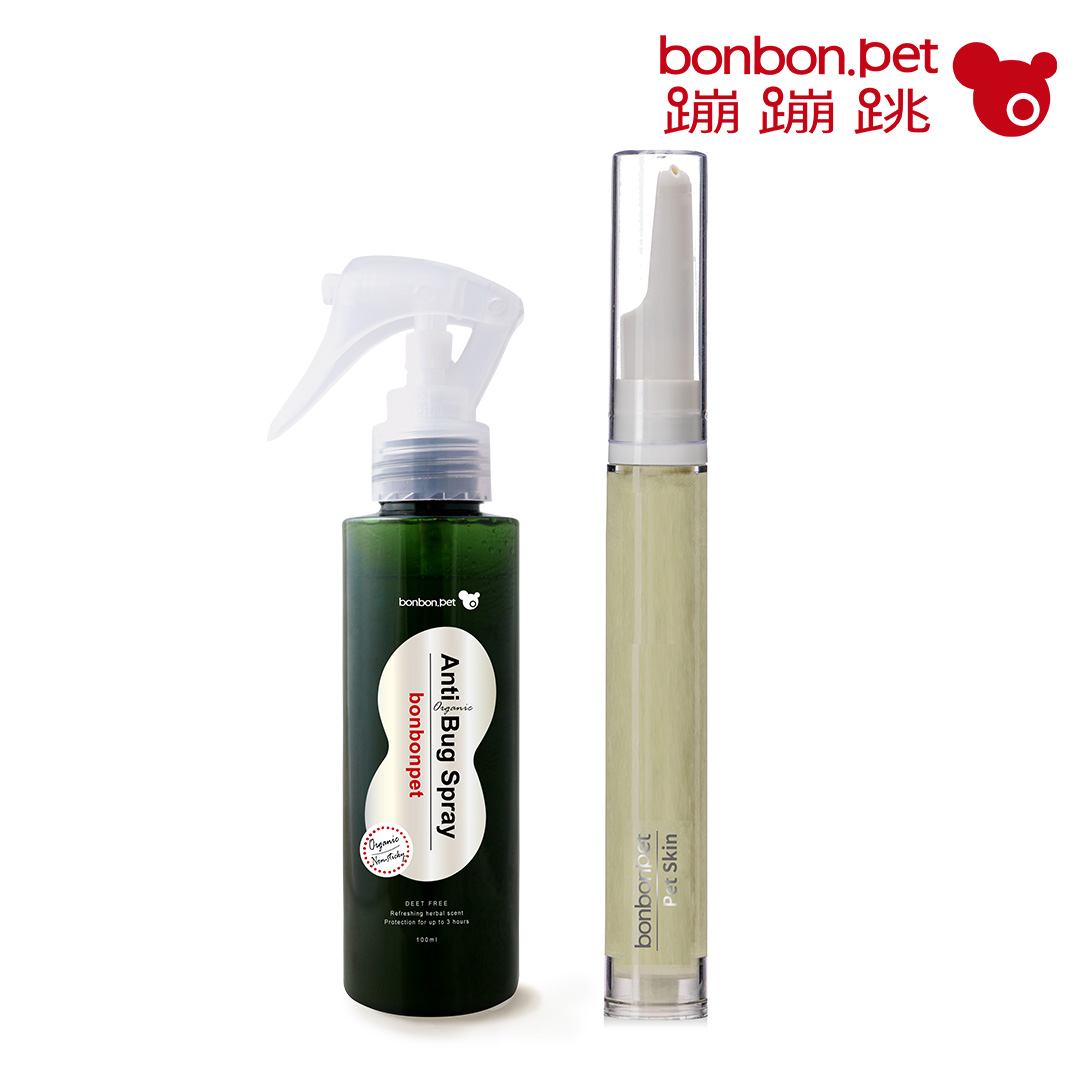 蹦蹦跳 有機防蟲噴霧120ml+草本防護霜20g 組, , large