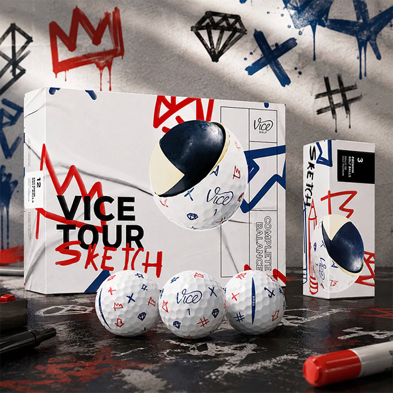 VICE TOUR Sketch 塗鴉限定版 高爾夫球 12入/盒 三層球, , large