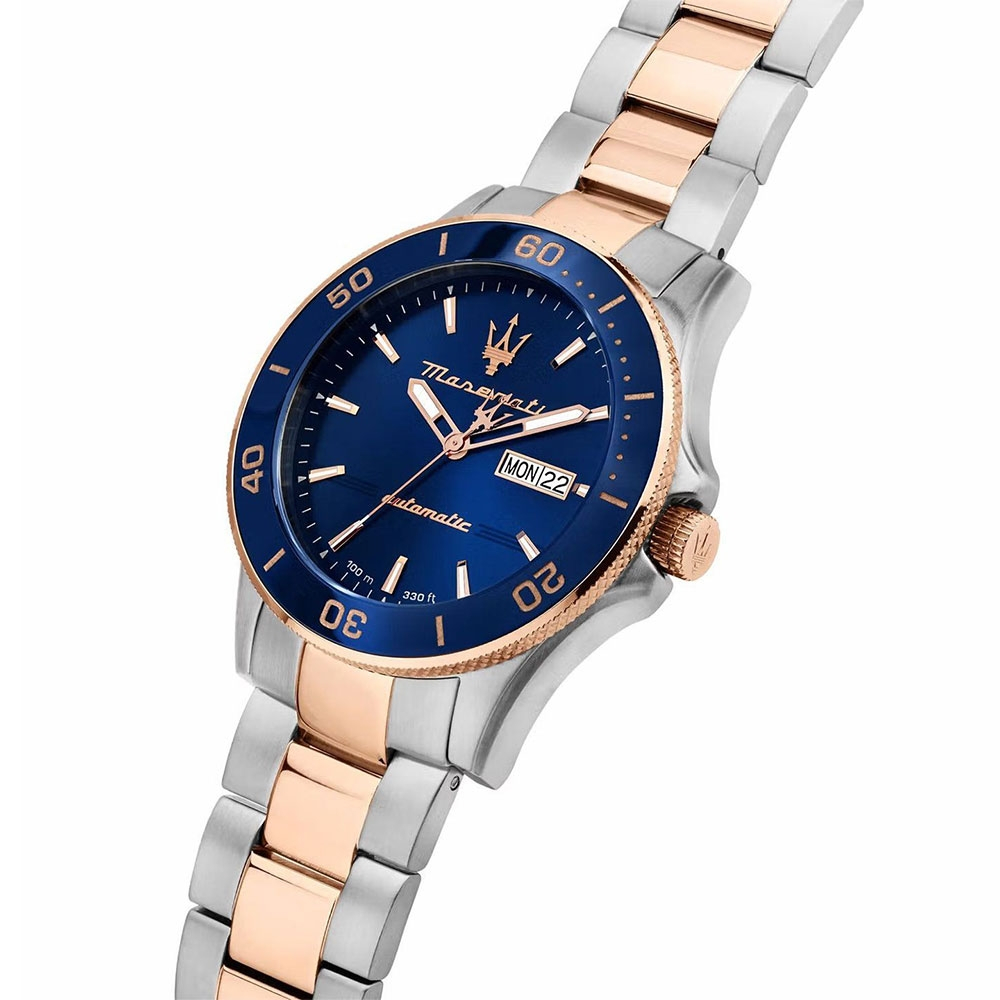 MASERATI 瑪莎拉蒂 Competizione賽道競馳系列機械手錶 玫瑰金x銀色-43mm R8823100001, , large