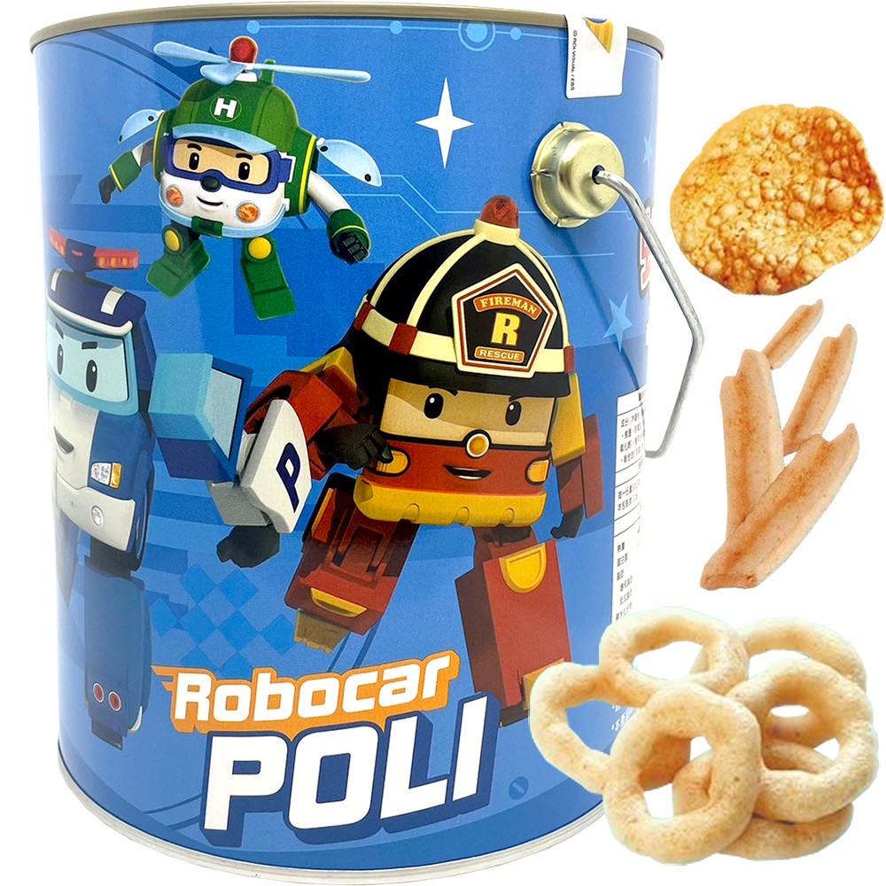 [Cartoon Collaboration] KAKA - Poli Rescue Hero Shrimp and Three Delicacies Paint Bucket, , large