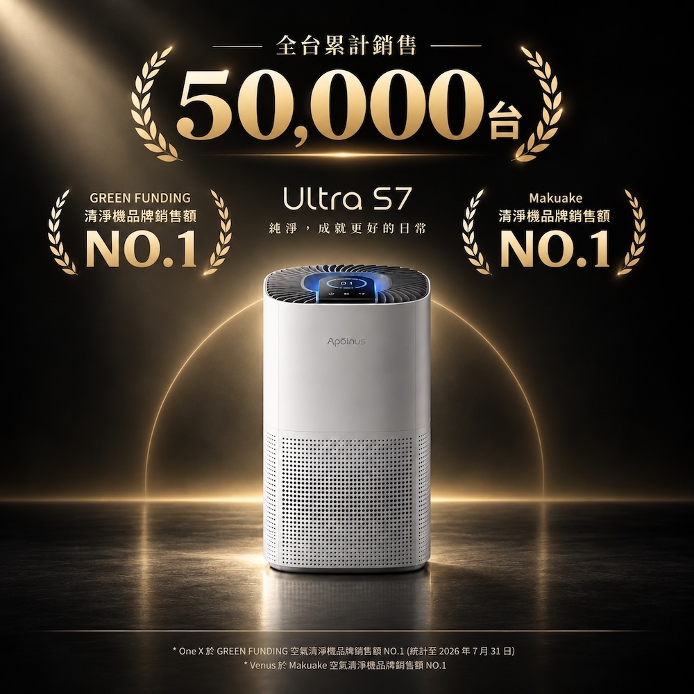 Apolnus 波那斯【 買一送一 】Ultra S7 一級能效奈米空氣清淨機(超細奈米級淨化/超越1級能效, , large