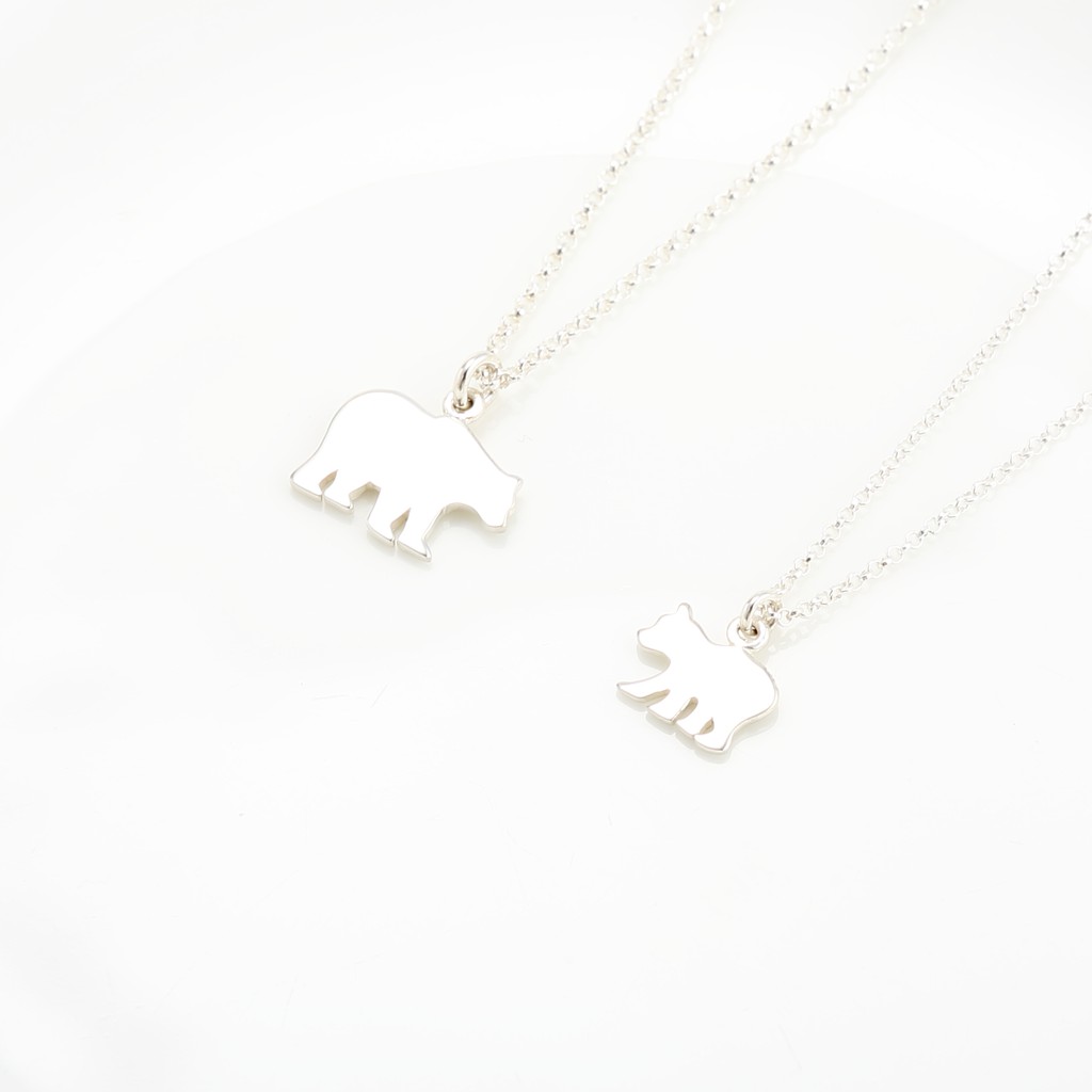 【Angel & Me】Love Two Happiness Bear Couples pair s925 sterling silver necklace, , large