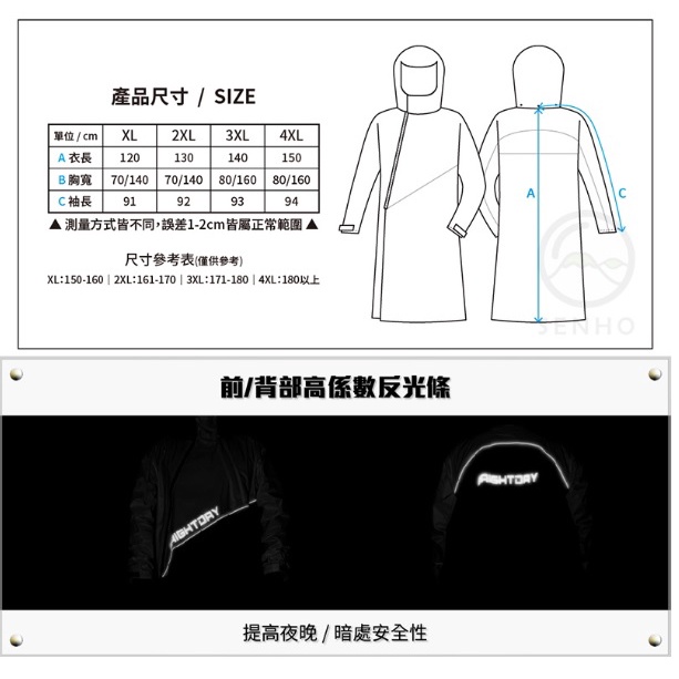 【周周生活】奧德蒙終結者成人一件式機車雨衣｜斜開雙拉鍊設計, , large