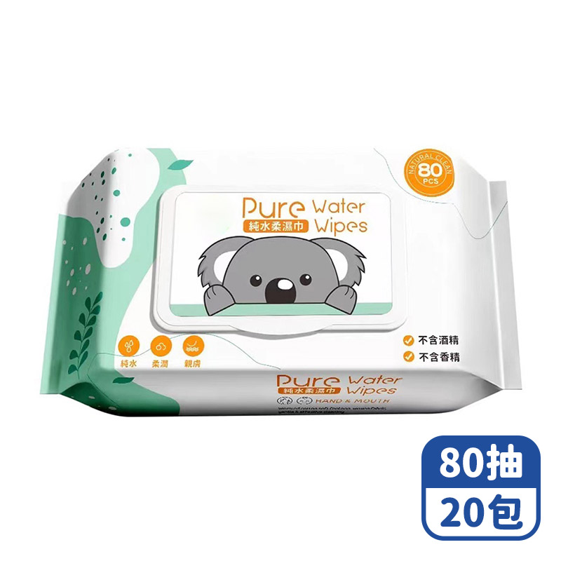 【咪咪購物】悅棉 純水濕紙巾 綠色 加大80抽X20包, , large