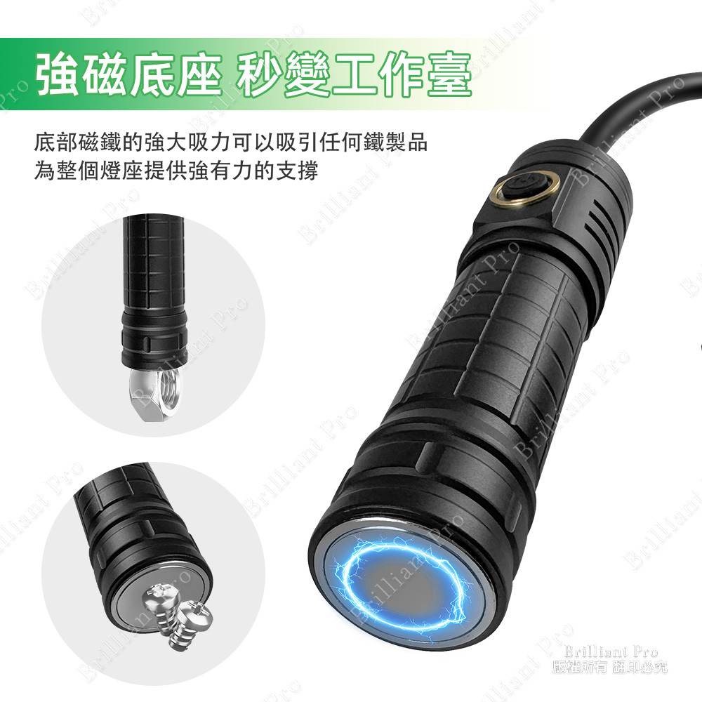 Practical brand magnetic bend work light PRA-C002 Essential for car repair power outages Durable aluminum alloy three-stage light source Magnetic focusing, , large